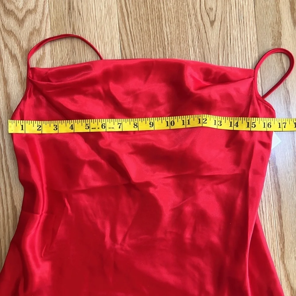 New! California Dynasty red medium cowl sleepwear slip dress.